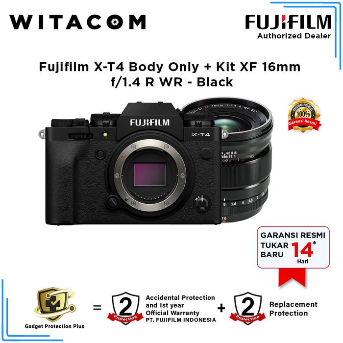 Gambar Fujifilm XT4 Fuji X-T4 + XF 16mm F1.4 R WR GARANSI RESMI - Hitam dari Witacom undefined Tokopedia