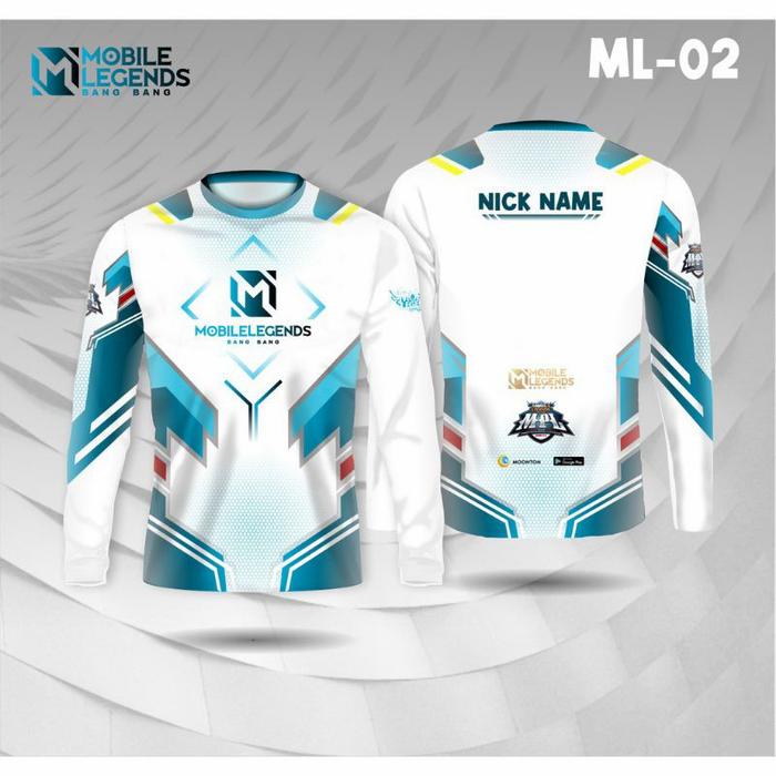 Gambar jersey mobile legend baju kaos ML GAMING lengan panjang - Putih, 4XL dari BK KAOS JAYA undefined Tokopedia