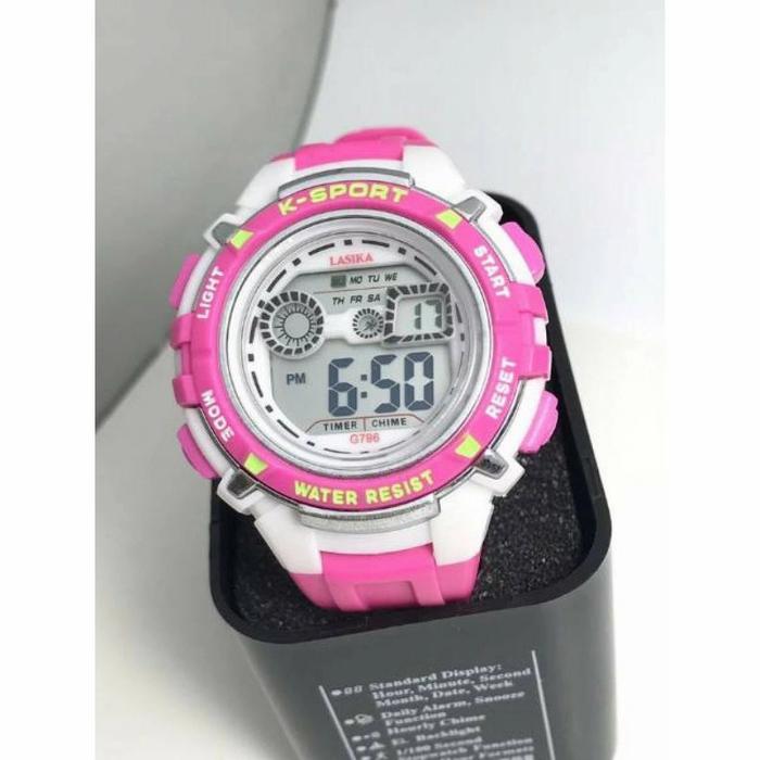 Gambar Jam Tangan Anak Pria Perempuan Remaja Lasika Original 796 Tahan air - pink dari Groserba Murah undefined Tokopedia