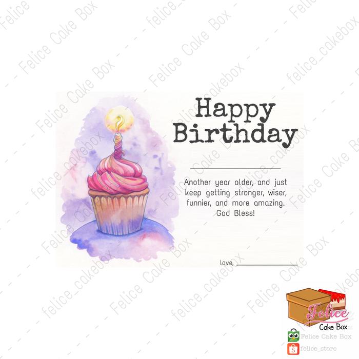 Gambar HAPPY BIRTHDAY CARD / KARTU UCAPAN ULANG TAHUN LANDSCAPE - HBL03 dari Felice Cake Box undefined Tokopedia