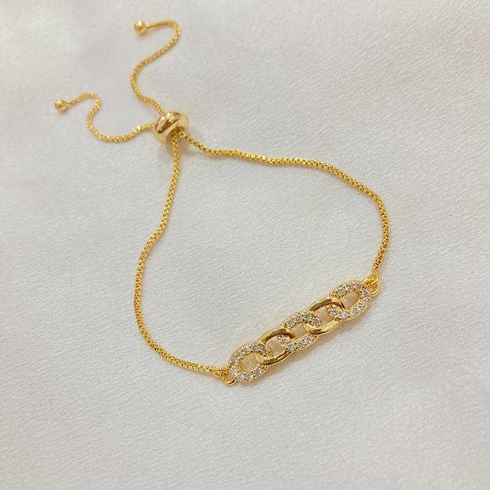 Gambar Gelang Serut Permata Lapis Emas Aksesoris Perhiasan Wanita - #B dari Noin Accessories Offcial Store undefined Tokopedia