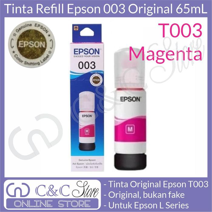 Gambar tinta epson T003 original ink printer 003 asli ori - Magenta dari C&C Store Bandung undefined Tokopedia