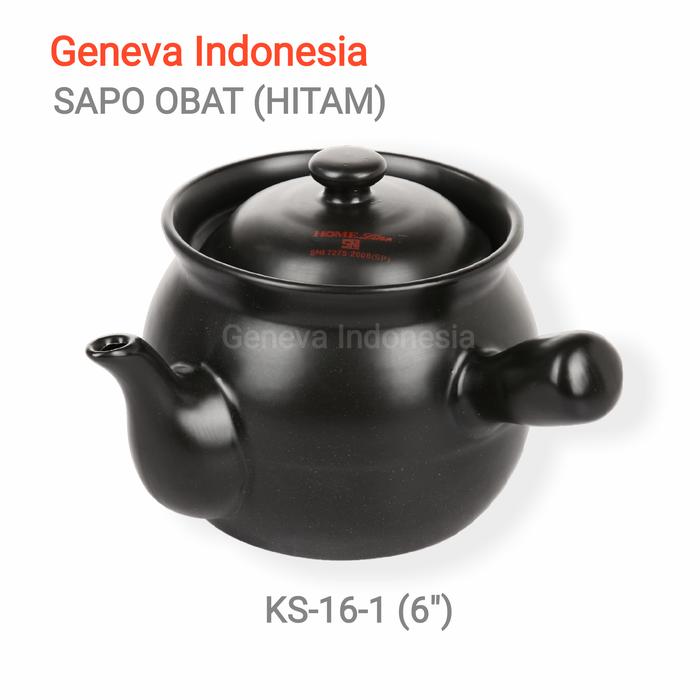 Gambar Panci Sapo Obat Keramik Untuk Ramuan Herbal KS-16 Homeline - Hitam dari Geneva Indonesia undefined 4 Tokopedia
