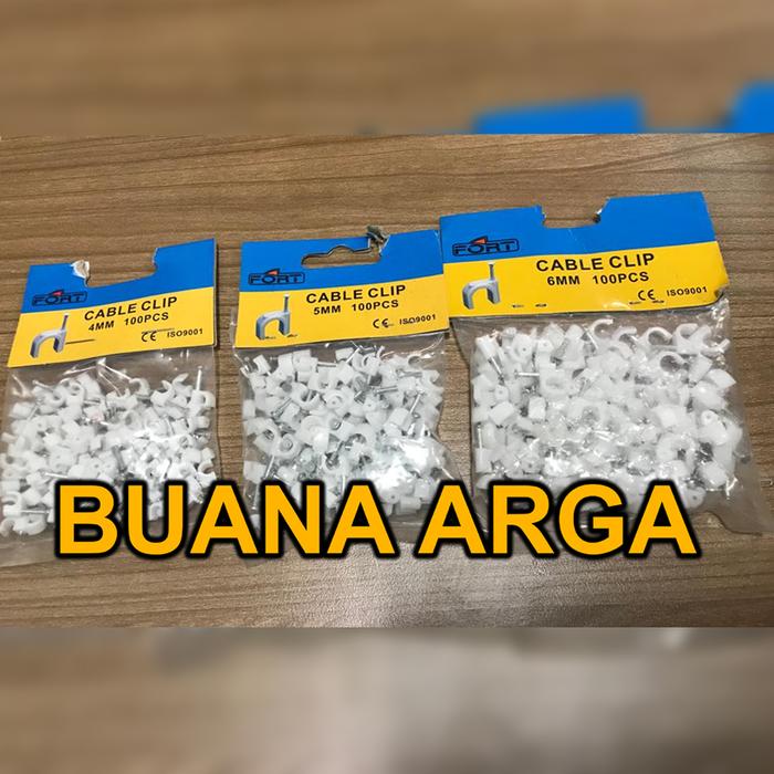 Gambar Klem Kabel Putih Paku Beton Clamp Cable Clip FORT 100pcs size 4-10mm - 4mm dari Buana Arga Elektrika undefined Tokopedia