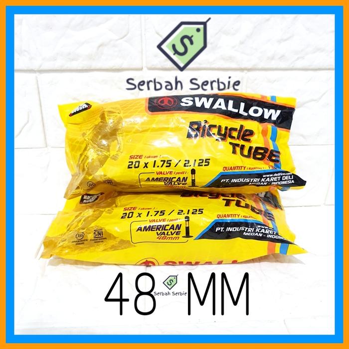 Gambar BAN DALAM SEPEDA 20X1.75 20X2.125 SWALLOW 48 MM 20 X 175 190 195 200 - P.PANJANG 48MM dari SERBAH SERBIE undefined Tokopedia