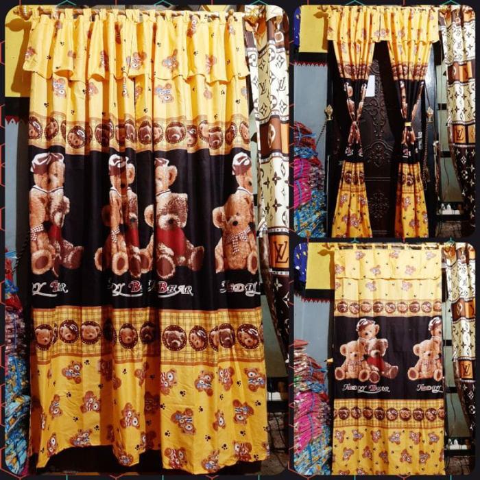 Gambar Gorden Poni Mewah Terbaru / Gorden poni Pintu Jendela Termurah - tedy bear, -+lbr 80x200 dari zillacolecion undefined Tokopedia