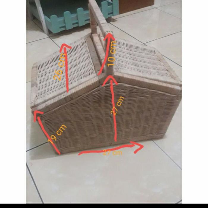 Gambar Keranjang rotan Piknik Original Jumbo - tanpa kain dari Syairmutiara undefined Tokopedia