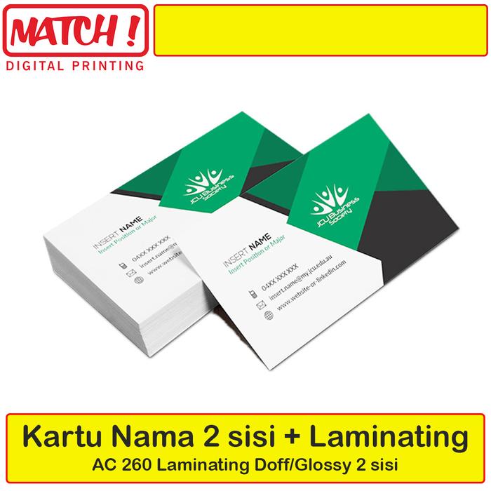 Gambar Cetak Kartu Nama 2 sisi + LAMINATING + Box (2) dari Match Digital Printing undefined Tokopedia