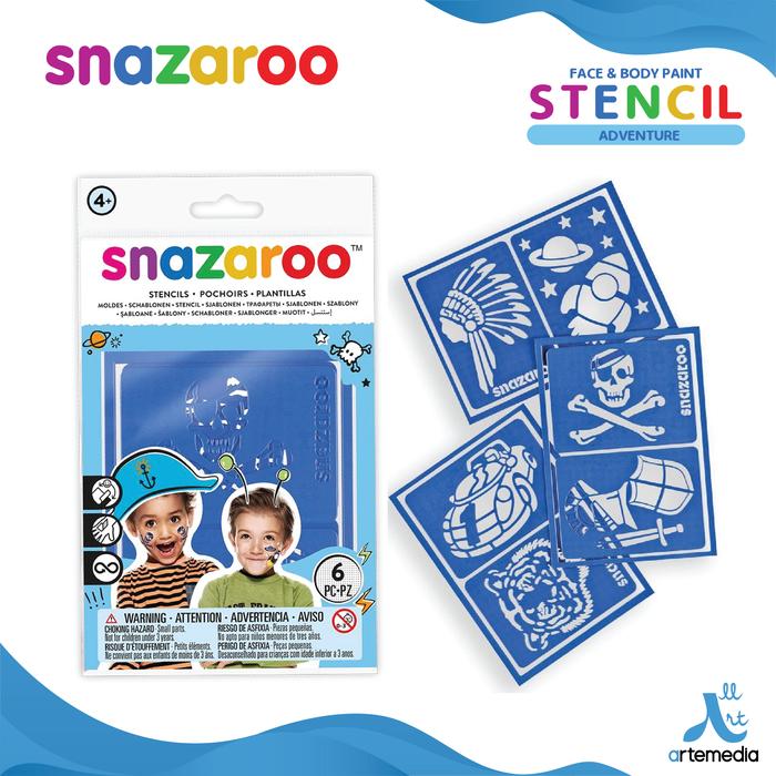Gambar Cetakan Stensil Snazaroo Stencil Set 6 Face Body Paint - ADVENTURE dari Artemedia_NEW undefined Tokopedia