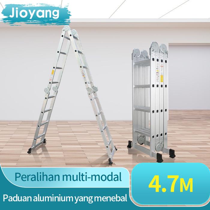 Gambar Tangga aluminium lipat multi-fungsi ukuran 4,7 meter - 4.7M+wheel dari Our shopping home undefined Tokopedia
