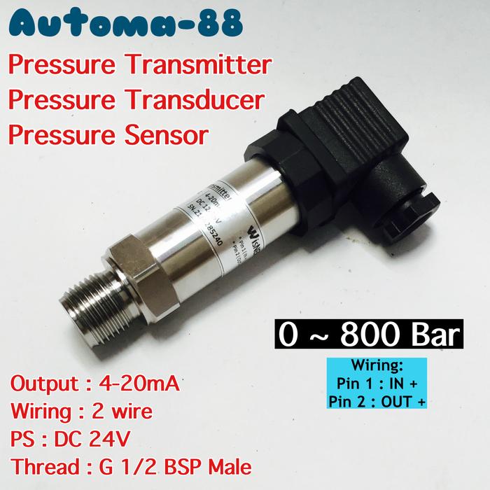 Gambar Pressure Transmitter 0-800Bar 4-20mA 24V DC 2 wire 800 Bar 80MPa dari Automa-88 undefined Tokopedia