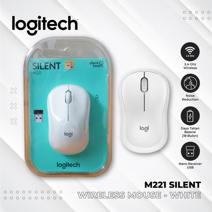 Gambar Logitech M221 / M 221 Silent Wireless Mouse - Putih dari Surya Mitra Online undefined Tokopedia
