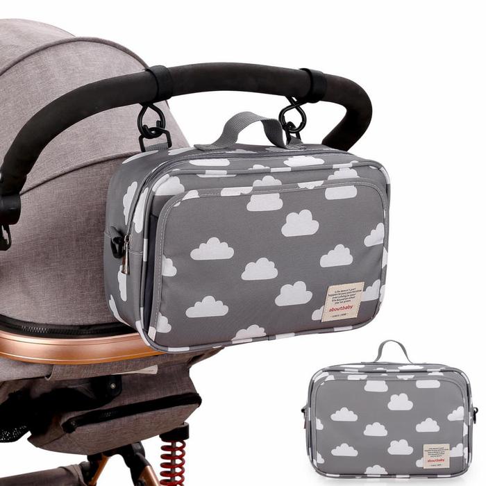 Gambar MINI POUCH AND DIAPER BAG/TAS BAYI STROLLER/TAS SLEMPANG MULTIFUNGSI - grey cloud dari kimberlyshopbtm undefined Tokopedia
