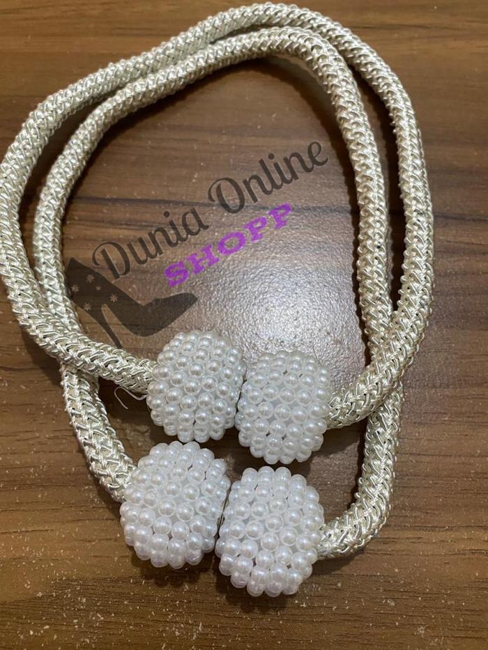 Gambar Tali Magnet Gorden Pengikat Hordeng Tirai Curtain Tie Rope Ball Rumah - Gold dari Dunia Online Shopp undefined Tokopedia