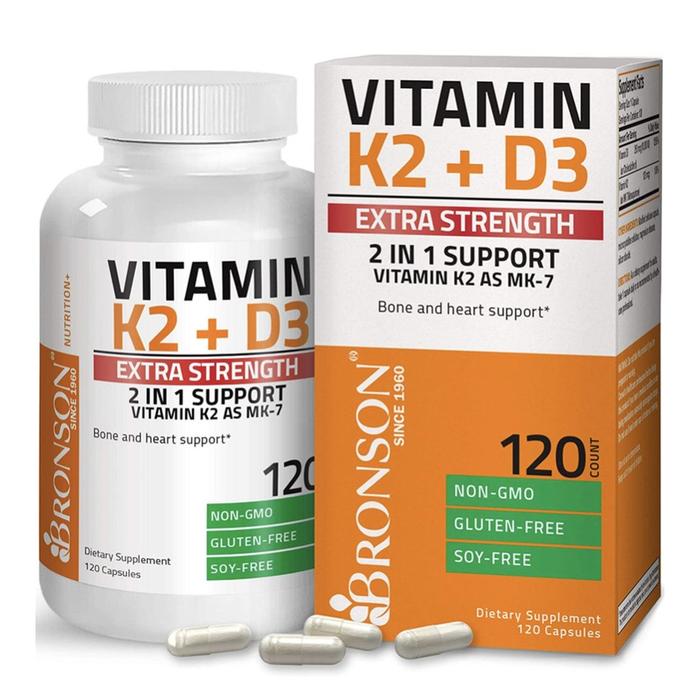 Gambar Bronson K2 D3 Vitamin K2 MK7 D3 10000 IU Extra Strength 120 Capsules - 120 Capsules dari Vitamin Moms undefined Tokopedia
