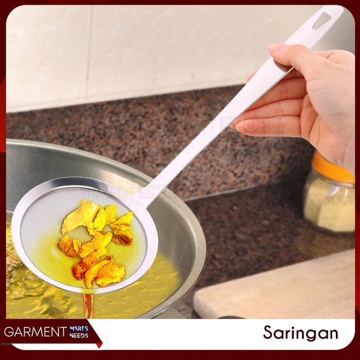 Gambar Saringan Minyak Tepung Kopi Teh Goreng Serok Jaring Halus Stainless - 8 cm, No Bubble dari GarmentMarts undefined Tokopedia