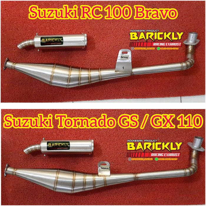 Gambar Knalpot Suzuki Bravo RC100 Tornado GS GX 110 Racing Custom Original - Tornado GS / GX dari Barickly Racing Exhaust undefined Tokopedia