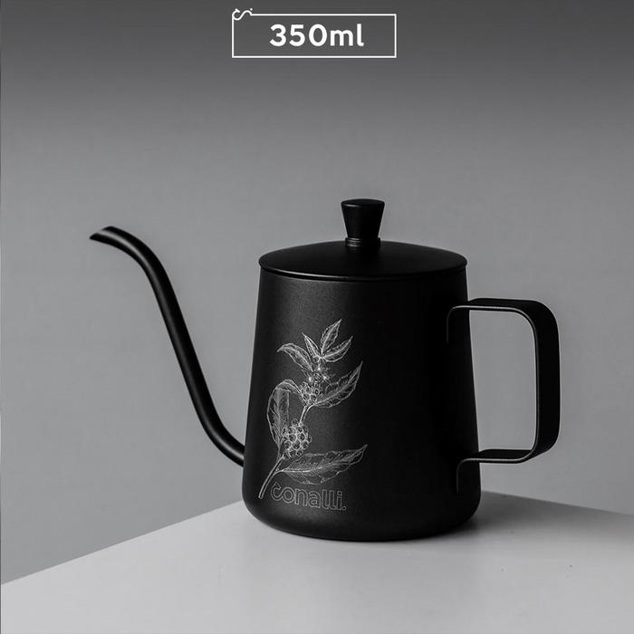 Gambar Gooseneck Kettle 350ml Teflon with Lid Teko Pour Over Coffee 350 ml dari Conalli undefined Tokopedia