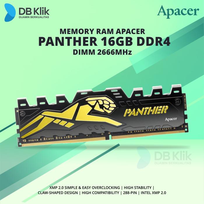 Memory RAM Gaming APACER PANTHER DDR4 DIMM 16GB (1x16GB) 2666 MHz