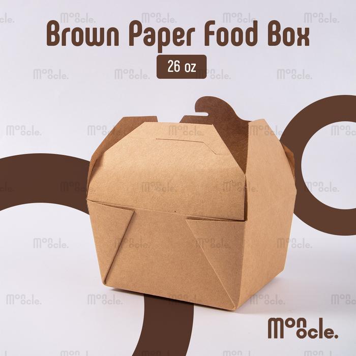 Gambar Brown Paper Food Box 26 oz / Lunch Box / Food Grade/ Kotak Makan dari Monocle ID undefined Tokopedia