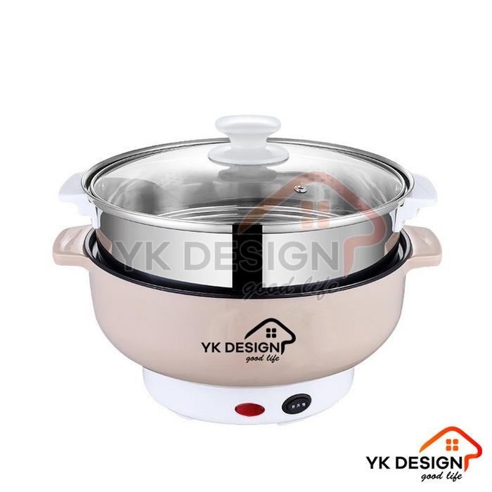 Gambar YK DESIGN YK-803 Panci Listrik Serbaguna Free Kukusan Steamer Stainles - khaki dari YK DESIGN OFFICIAL SHOP undefined Tokopedia