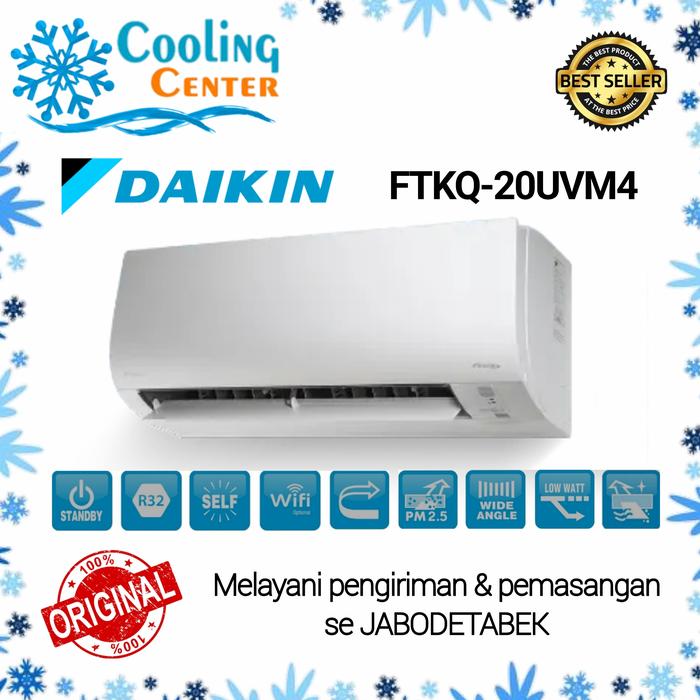 Gambar AC DAIKIN FTKQ 20 3/4 pk FLASH INVERTER + PASANG INSTALASI dari COOLING CENTER undefined Tokopedia