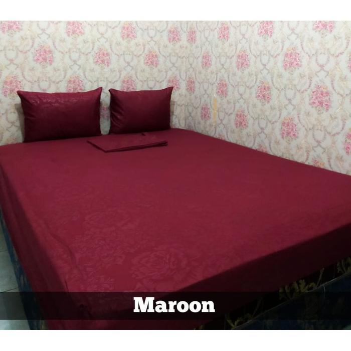 Gambar SPREI POLOS EMBOS SPREI MOTIF SPREI HOMEMADE MURAH UKURAN 180x200 COD - Maroon, 120x200 dari kainkucraft undefined Tokopedia
