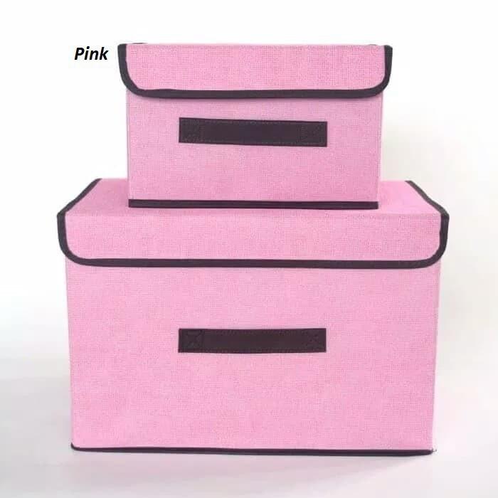 Gambar Kotak Penyimpanan Serbaguna 2in1 Box Multifungsi Tempat Pakaian DOA220 - PINK 2IN POLOS dari 212 On Shop undefined Tokopedia