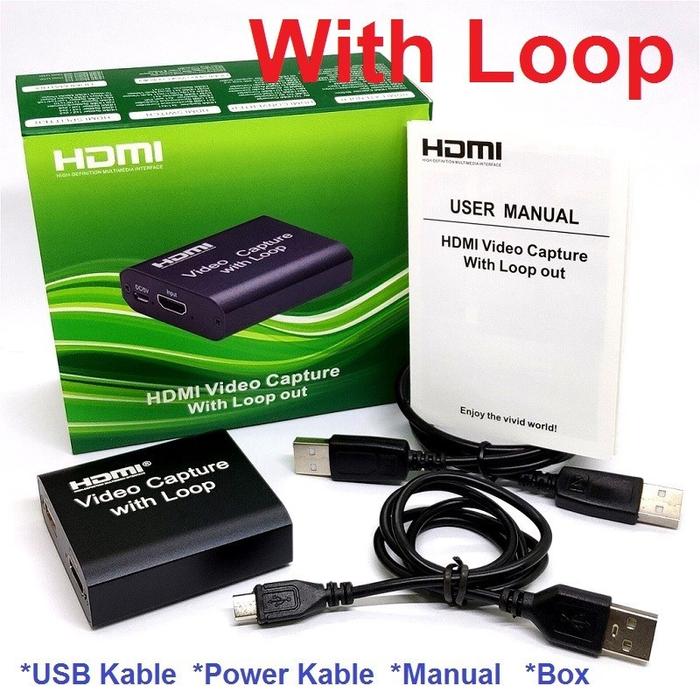 Video Capture Card HDMI Video with USB Loop Out Cards 4K Input with  loop