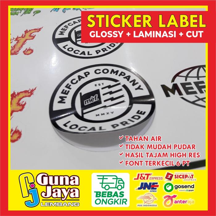 Gambar STICKER LABEL VYNIL STICKER PLASTIK - PUTIH/TRANSPARAN - GLOSSY, LAMINASI & CUT dari Gunajaya Printing undefined Tokopedia