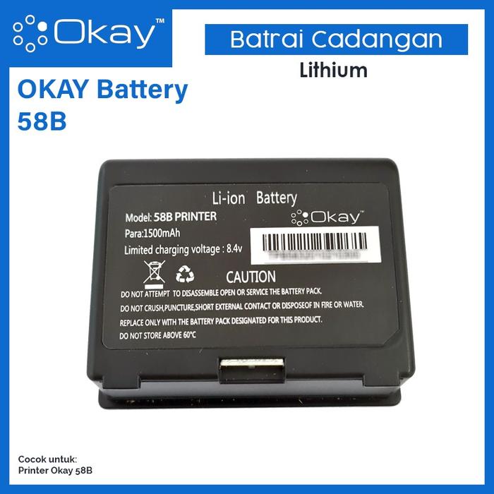 Gambar Battery / Baterai Printer Portable Bluetooth Okay 58B / DIGIT 58B - OKAY dari SUPERMASSIVE INDONESIA undefined Tokopedia
