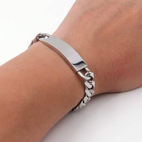 Jual Gelang Pria Titanium Silver Chain 
