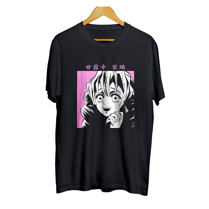 Gambar Kaos distro anime MITSURI KANROJI - DEMON SLAYER 100% cotton combed30s - HITAM V2, XL dari mangjapan undefined 4 Tokopedia