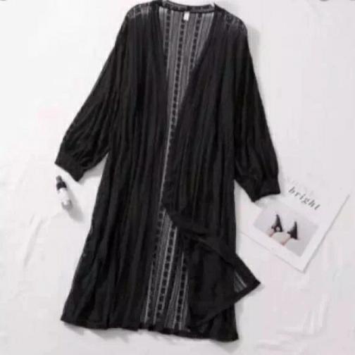 Gambar outer long cardigan brukat lace - Hitam, M dari K2R STORE undefined Tokopedia