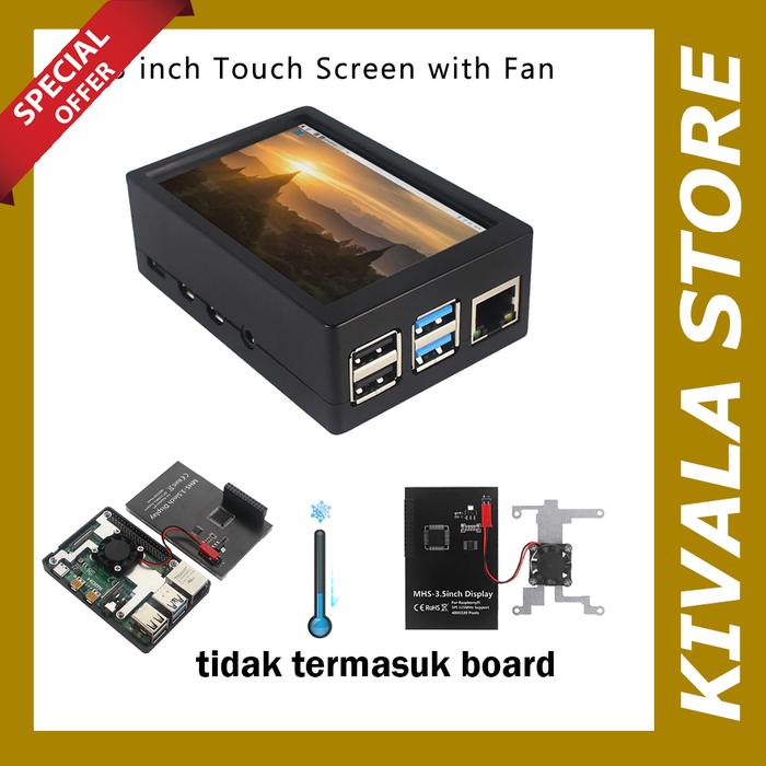 Raspberry Pi 4 3.5 inch LCD Monitor with case and fan