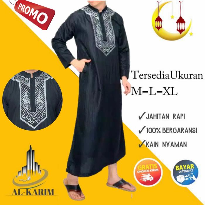 Gambar GAMIS PRIA JUBAH KOKO MUSLIM LIS ADEM COCOK RAMADHAN DAN LEBARAN - HITAM BG PNJANG, M dari Cak Karim17 undefined Tokopedia