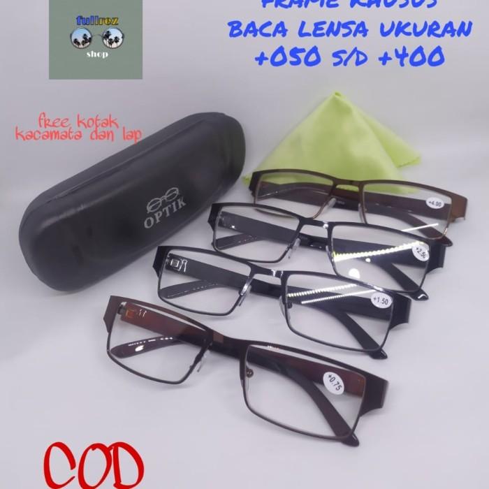 Gambar kacamata baca lensa plus gratis kotak ukuran +100 s\d +400 - Hitam, plus150 dari fullrez id undefined Tokopedia
