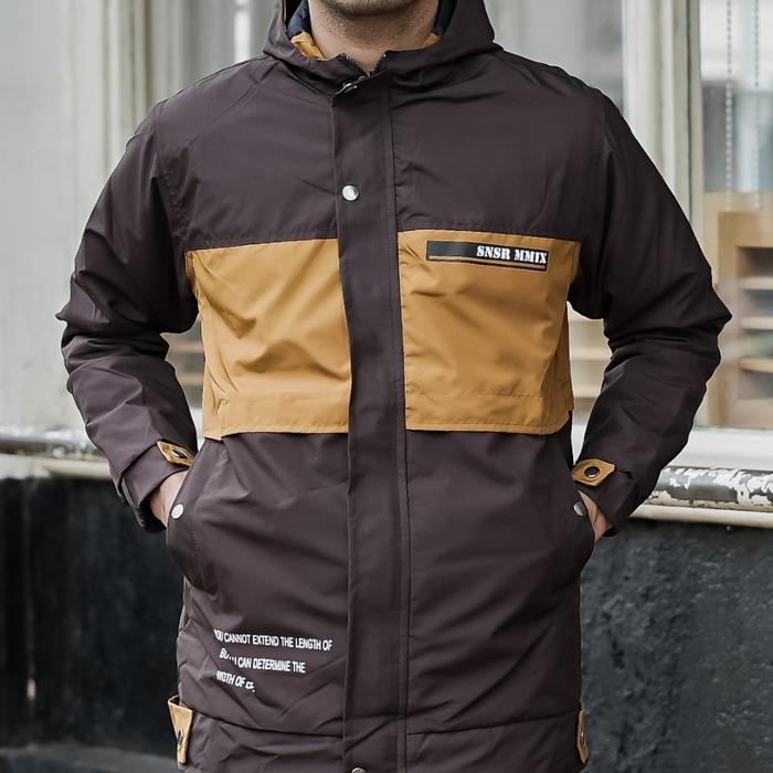 Jaket Pria Taslan Hoodie APM SENSOR Cokelat, all size