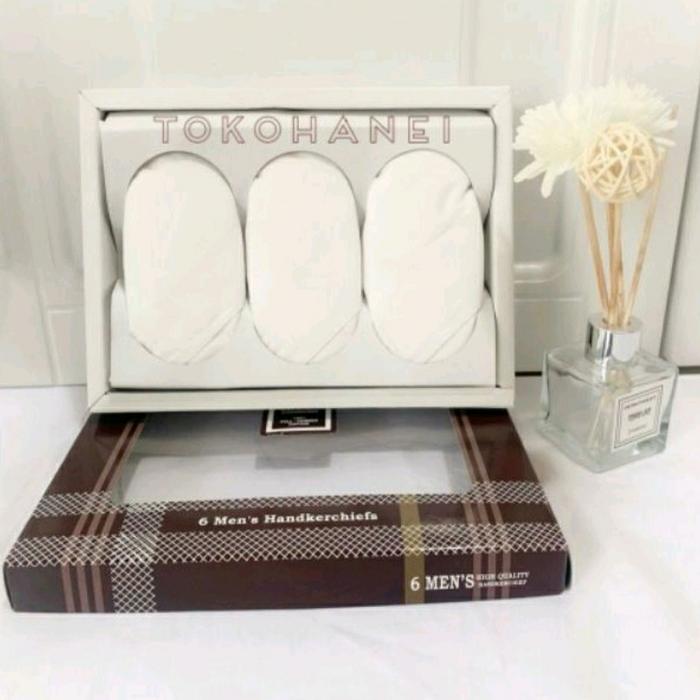 Gambar 6 pcs Sapu Tangan Pria Jumbo Polos Putih dan Gelap Saputangan - 6 Putih Jumbo dari TokoHanei undefined Tokopedia