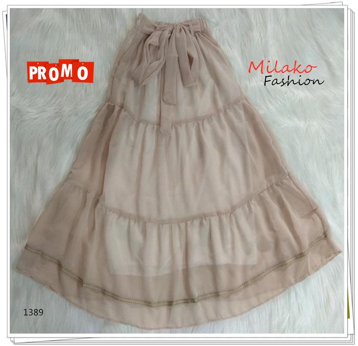 Gambar Rok Anak Perempuan Panjang Umur 9-10-11 thn - Orange, 9 tahun dari Milako Fashion undefined 5 Tokopedia