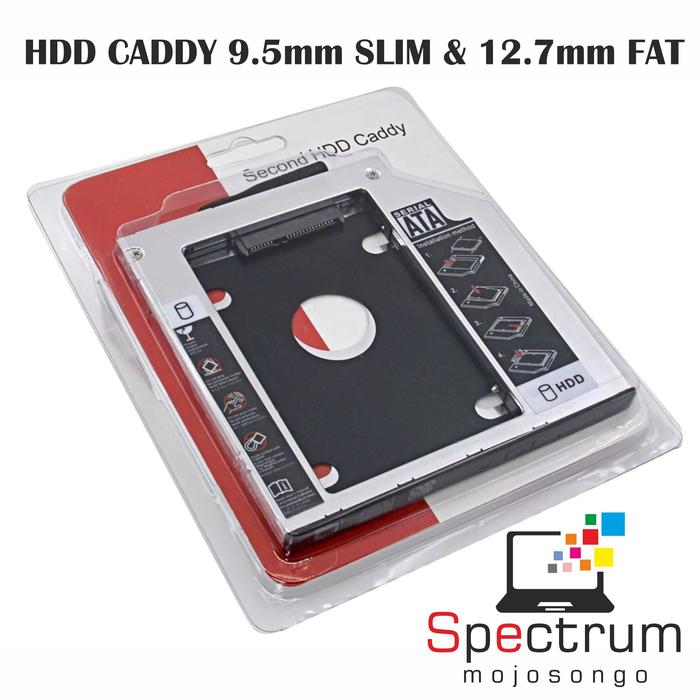Gambar HDD Caddy SATA SSD/HDD Slim Tebal - 12.7mm tebal dari SpectrumKomp undefined Tokopedia