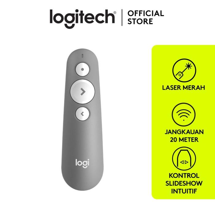 Gambar Logitech R500 Laser Presenter Remote Red Laser Pointer Presentation - Abu-abu Muda dari CMart Computer Tokopedia undefined Tokopedia
