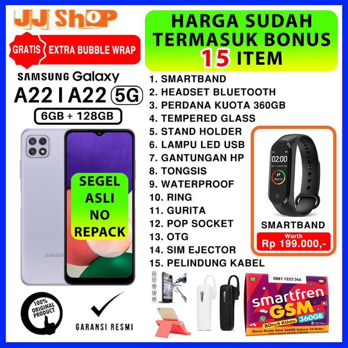 Gambar SAMSUNG GALAXY A22 5G & A 22 4G 6/128 RAM 6GB ROM 128GB GARANSI RESMI - A22, Non Bonus dari JBLEZZ JJ SHOP undefined Tokopedia