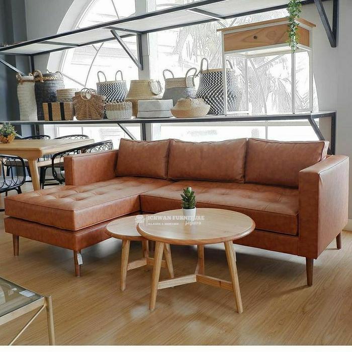 Gambar SET SOFA TAMU SUDUT MINIMALIS SOFA SUDUT KAYU JATI FURNITURE JEPARA dari ICHWAN FURNITURE JEPARA undefined Tokopedia