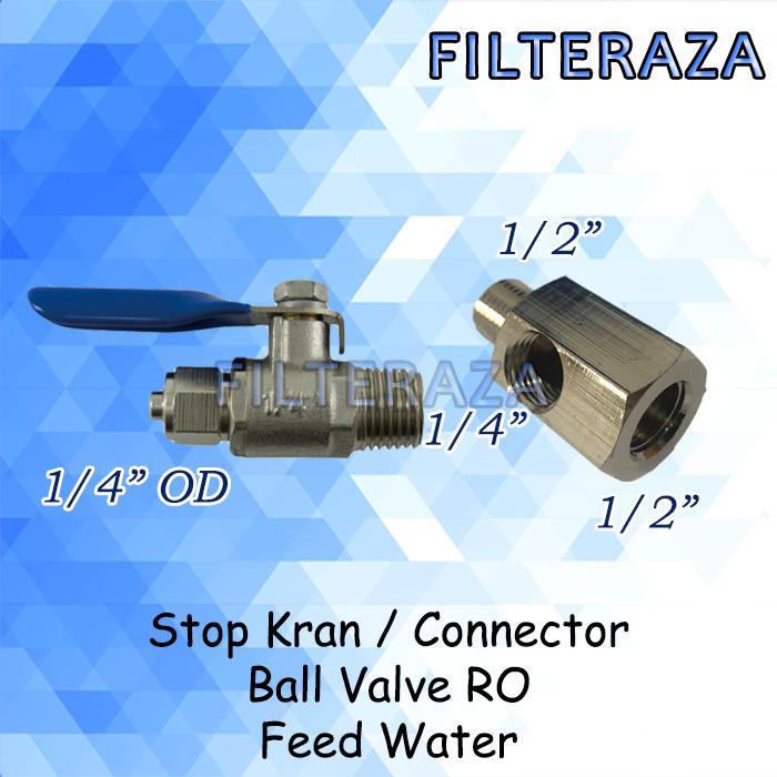 Gambar Feed Water 3 Way Hand Valve Stop Kran RO 1/2" x 1/4" OD x 1/2" dari FilterAza undefined Tokopedia