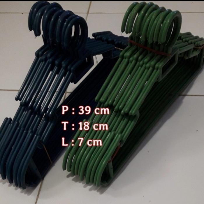 Gambar Gantungan Baju Hanger Plastik Pakaian Dewasa Hanger Gantungan Baju Warna Isi 12Pcs - warna dari Mitraaren undefined Tokopedia