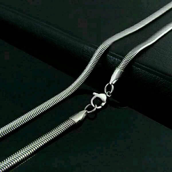Gambar kalung titanium gepeng - Putih dari sasol aksesoris couple undefined Tokopedia