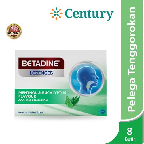 Gambar Betadine Lozenges Menthol & Eucalyptus 8's / Permen Sakit Tenggorokan dari Apotik Century undefined Tokopedia