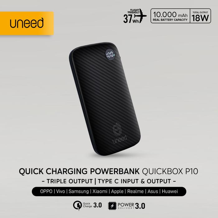Gambar UNEED QuickBox P10 Powerbank 10000mAh with PD & QC 3.0 - UPB102PD dari Uneed Indonesia undefined Tokopedia