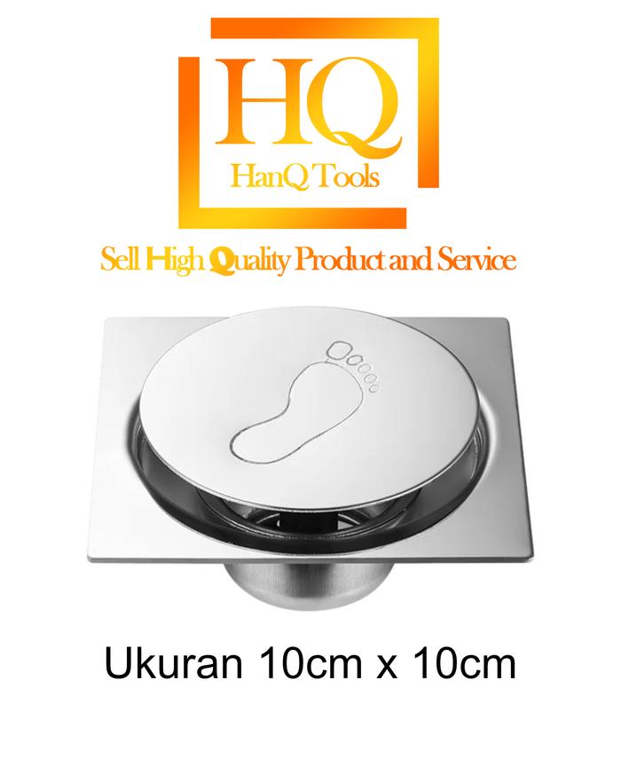 Gambar Floor Drain Injak Saringan Kamar Mandi Tekan Anti Banjir stainless - 10x10 cm dari HanQ Tools undefined Tokopedia